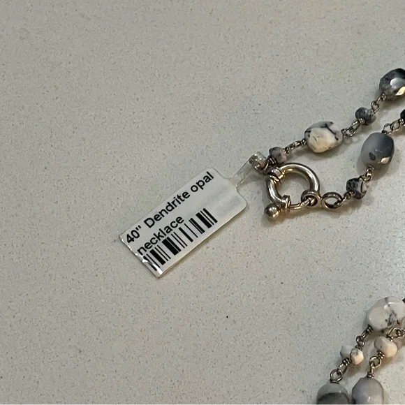 NWT One of A Kind Dentrite Opal beaded 40”Necklace.